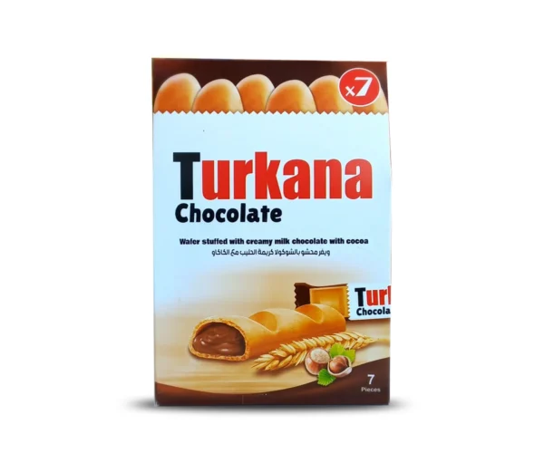 TURKANA CHOCOLATE WWAFER STUFFED WITH CREAMY MILK CHOCOLATE WITH COCOA